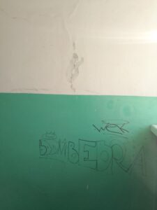 Стены в подъезде грязные, изрисованные различными художествами, присутствует много численные места отслаивание краски и трещин и разрушения штукатурки. Управляющая компания МПКХ поселок Товарково Калужская область игнорирует Наши обращения по этой проблеме, не проводит осмотр, никак не решает проблему.